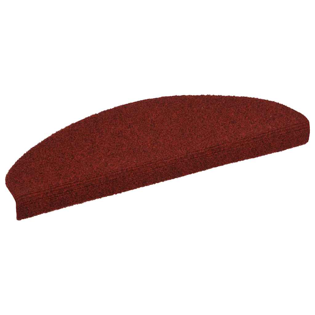 Prostirke za stepenice, samoljepljive, 10 kom, 65x21x4 cm, bordo crvene, poluokrugle, velike