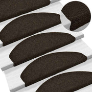 Prostirke za stepenice, samoljepljive, 10 kom, 65x21x4 cm, tamnosmeđe, poluokrugle, velike