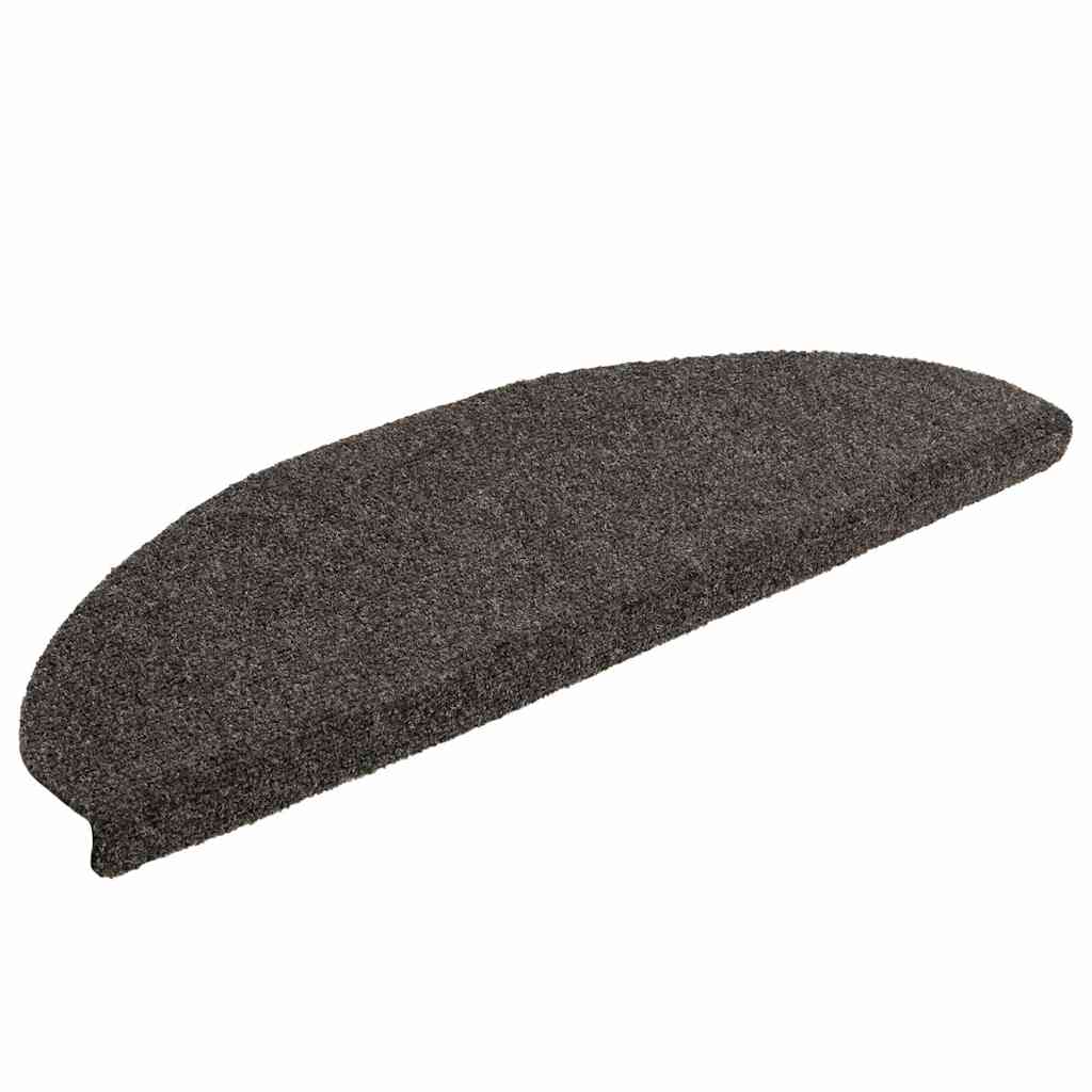Prostirke za stepenice, samoljepljive, 5 kom. 65x21x4 cm, antracit, poluokrugle, velike