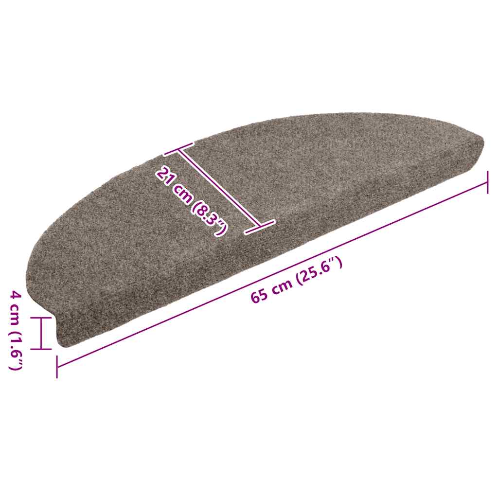 Prostirke za stepenice, samoljepljive, 5 kom, 65x21x4 cm, bež, poluokrugle, velike