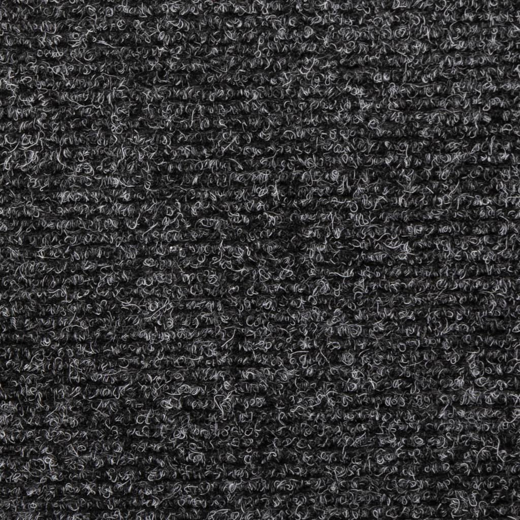 Prostirke za stepenice samoljepljive 10 kom 65x21x4 cm tamnosive pravokutne rubove