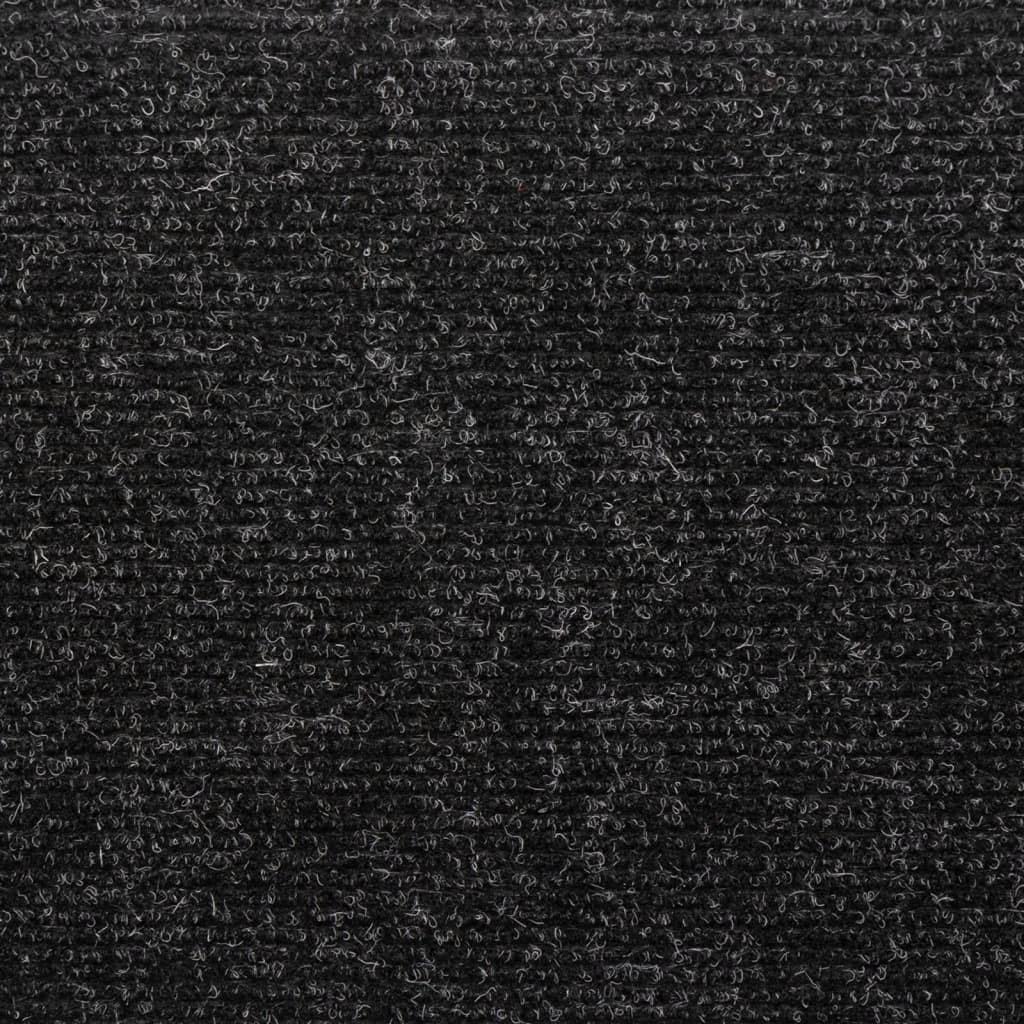 Prostirke za stepenice, samoljepljive, 5 kom, 65x21x4 cm, crne, pravokutni rub