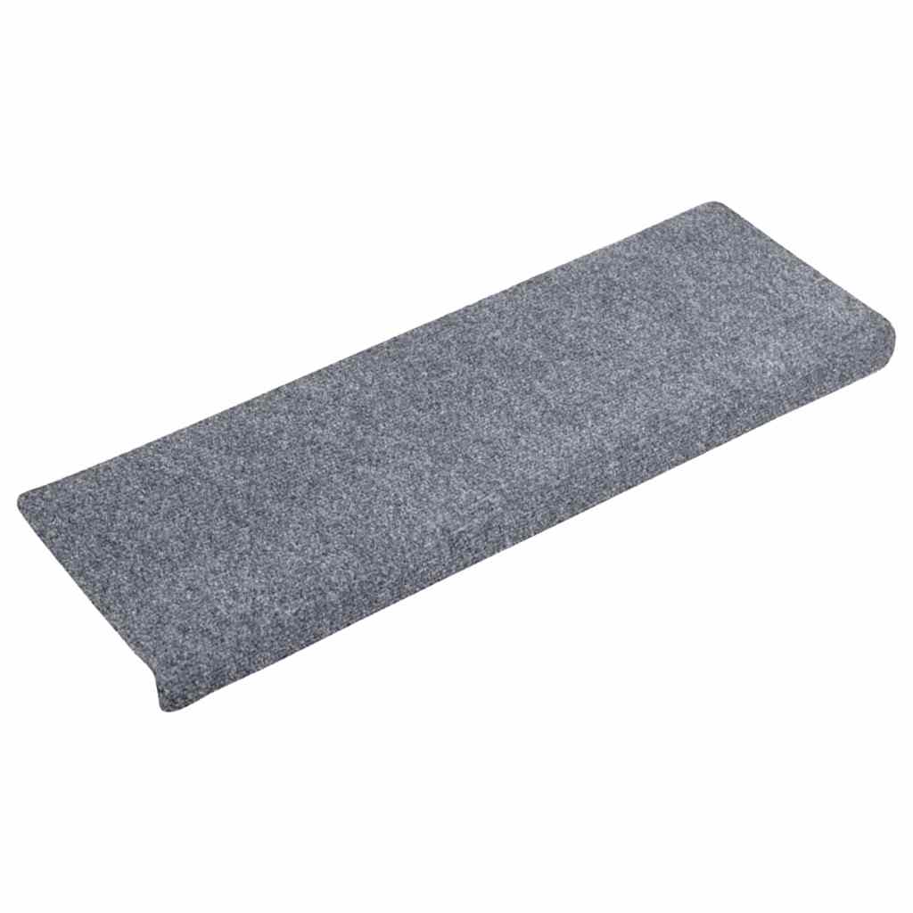 Prostirke za stepenice samoljepljive 10 kom 65x21x4 cm svijetlo sive pravokutne rubove
