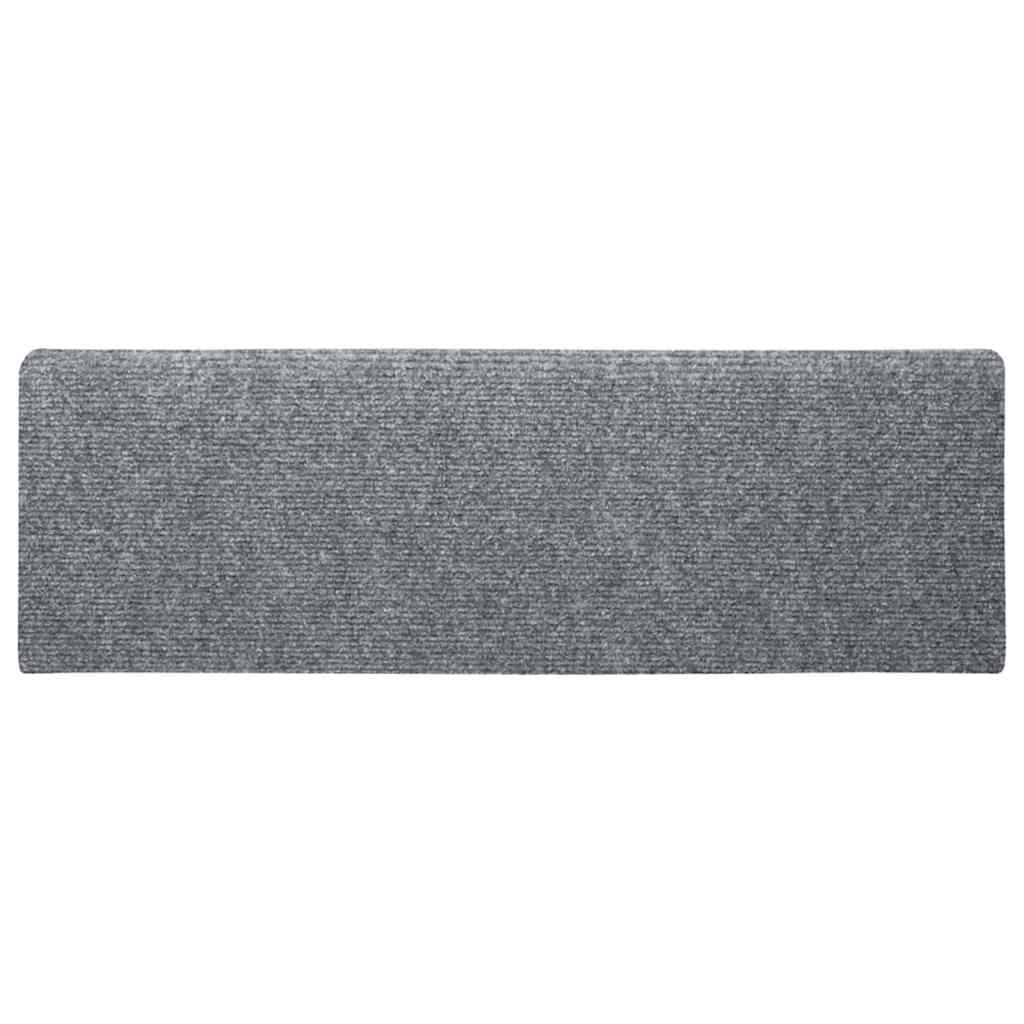 Prostirke za stepenice samoljepljive 10 kom 65x21x4 cm svijetlo sive pravokutne rubove