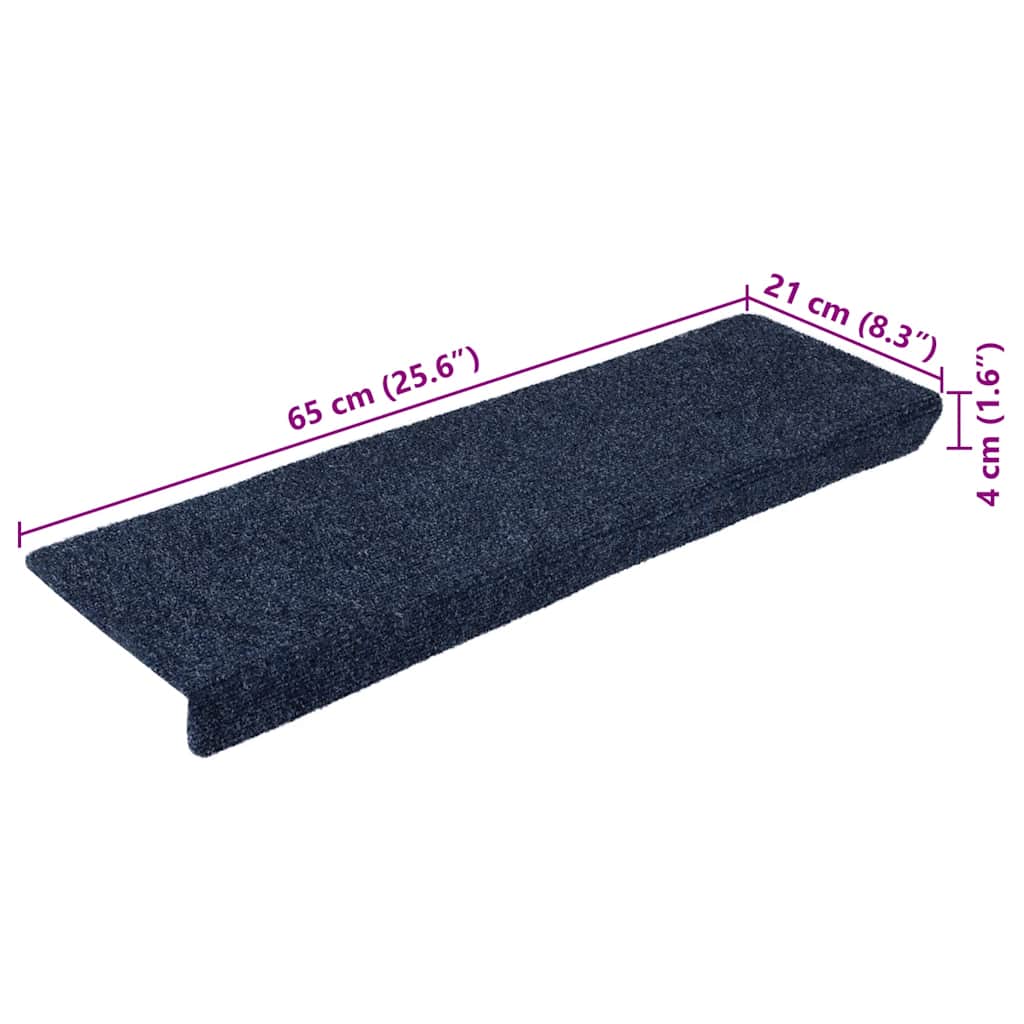 Prostirke za stepenice samoljepljive 10 kom 65x21x4 cm antracit pravokutni rub