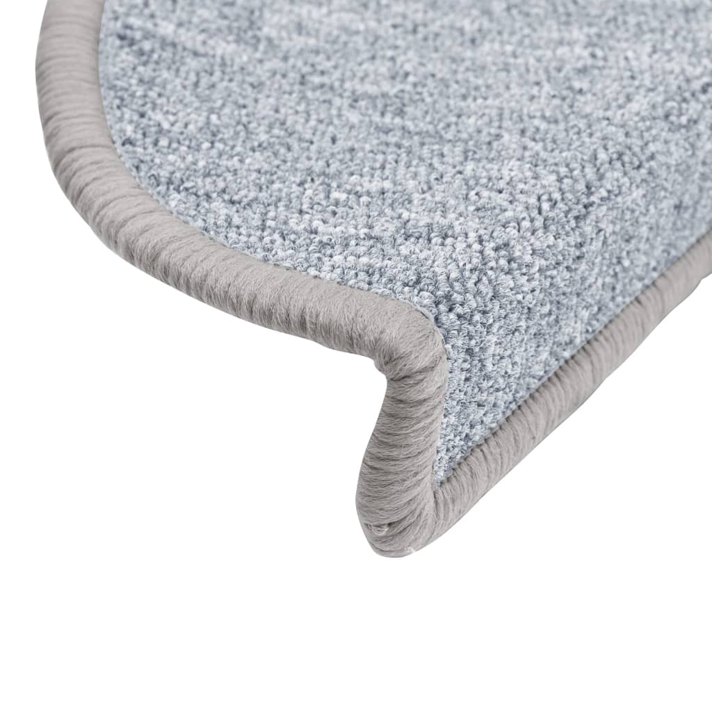 Prostirke za stepenice 10 kom 56x17x3 cm svijetlo sive poluokrugle