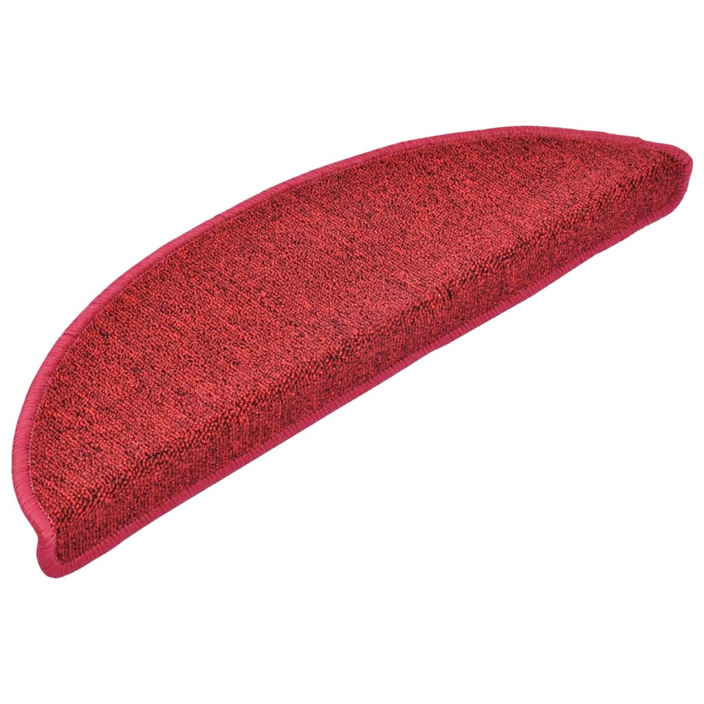 Prostirke za stepenice 10 kom 56x17x3 cm crvene poluokrugle