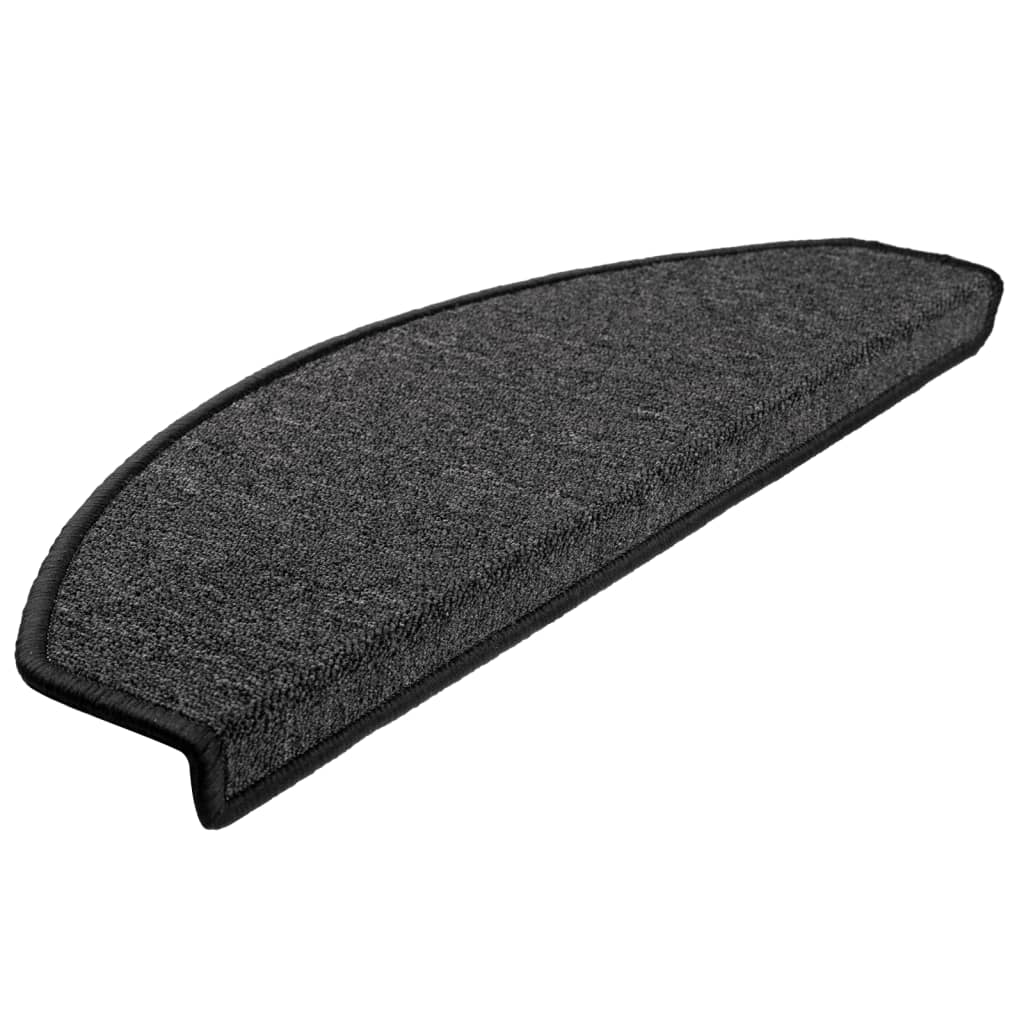 Prostirke za stepenice 10 kom 65x24x4 cm antracit poluokrugle velike