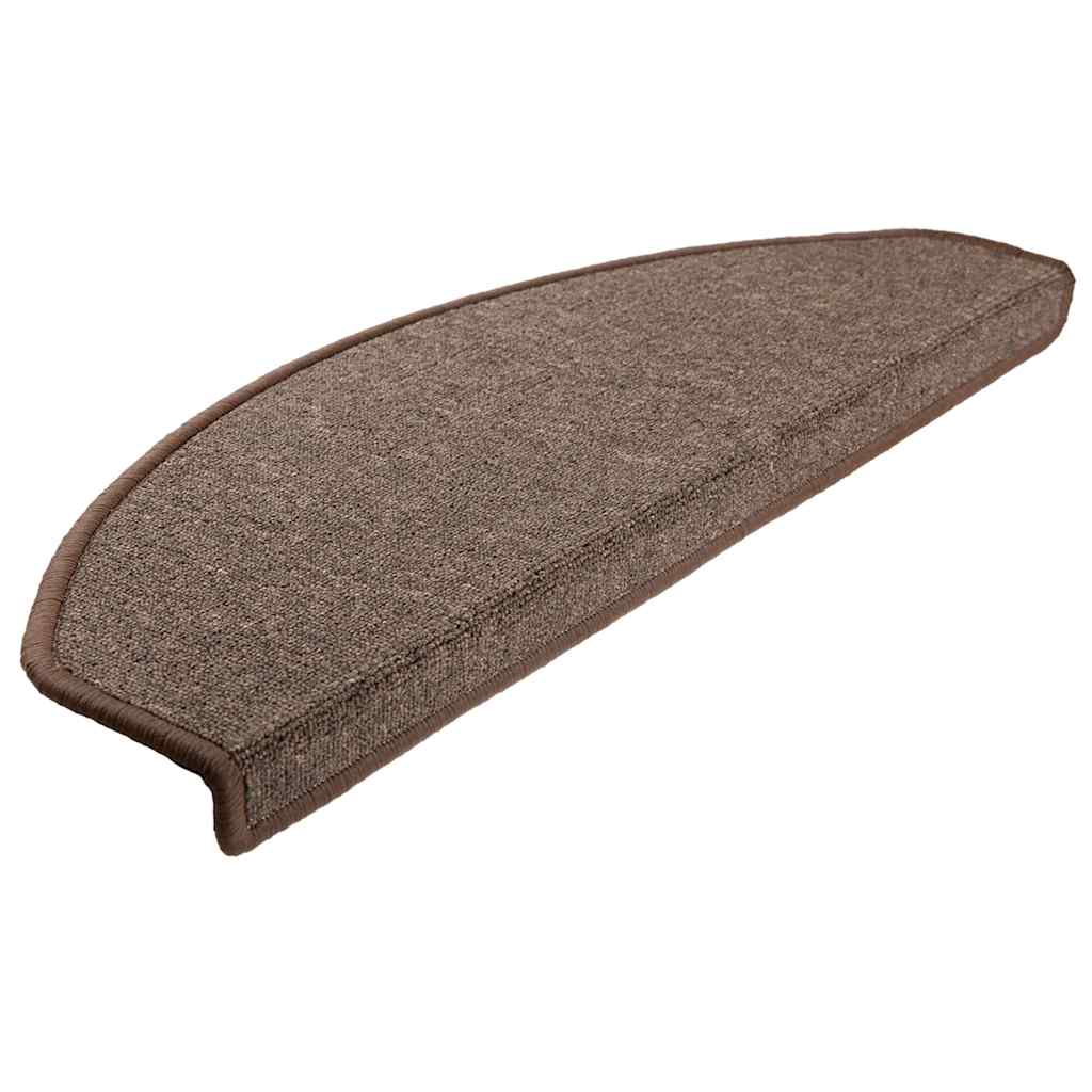 Prostirke za stepenice 10 kom 65x24x4 cm boje kave, poluokrugle, velike