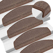 Prostirke za stepenice 10 kom 65x24x4 cm boje kave, poluokrugle, velike