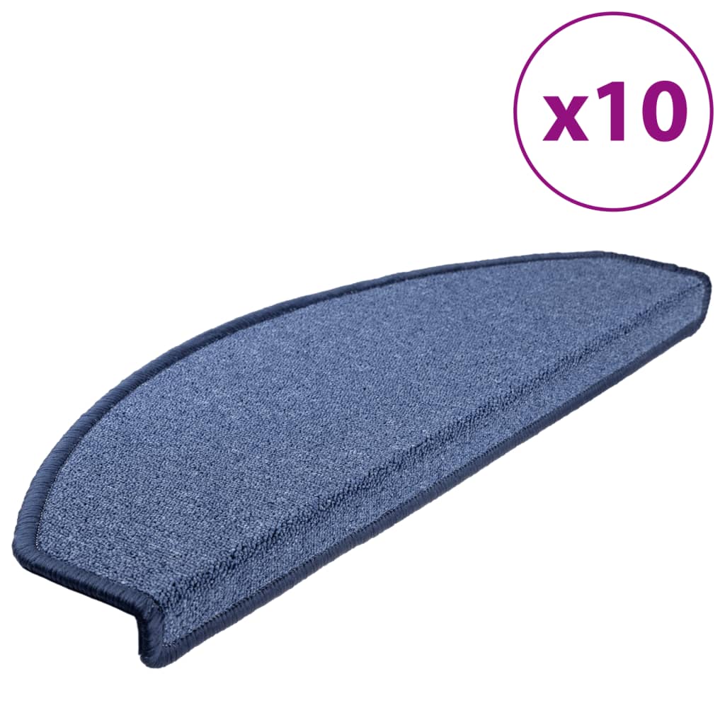 Prostirke za stepenice 10 kom 65x24x4 cm plave poluokrugle velike