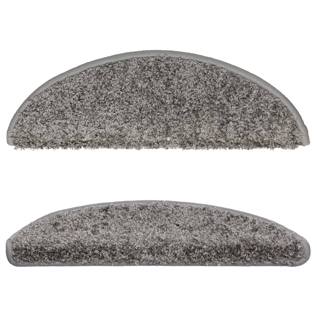 Prostirke za stepenice 10 kom 56x17x3 cm sive poluokrugle