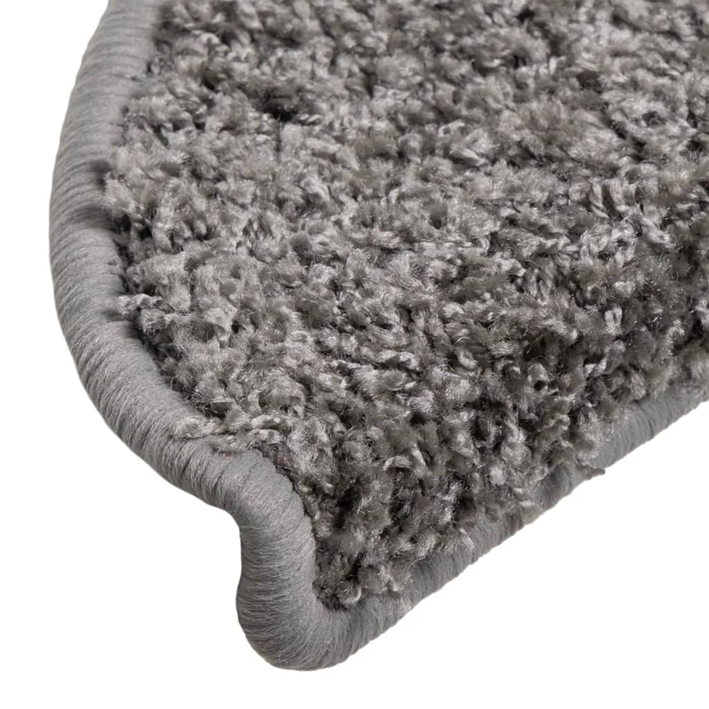 Prostirke za stepenice 10 kom 56x17x3 cm sive poluokrugle