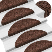 Prostirke za stepenice 10 kom 56x17x3 cm smeđe poluokrugle