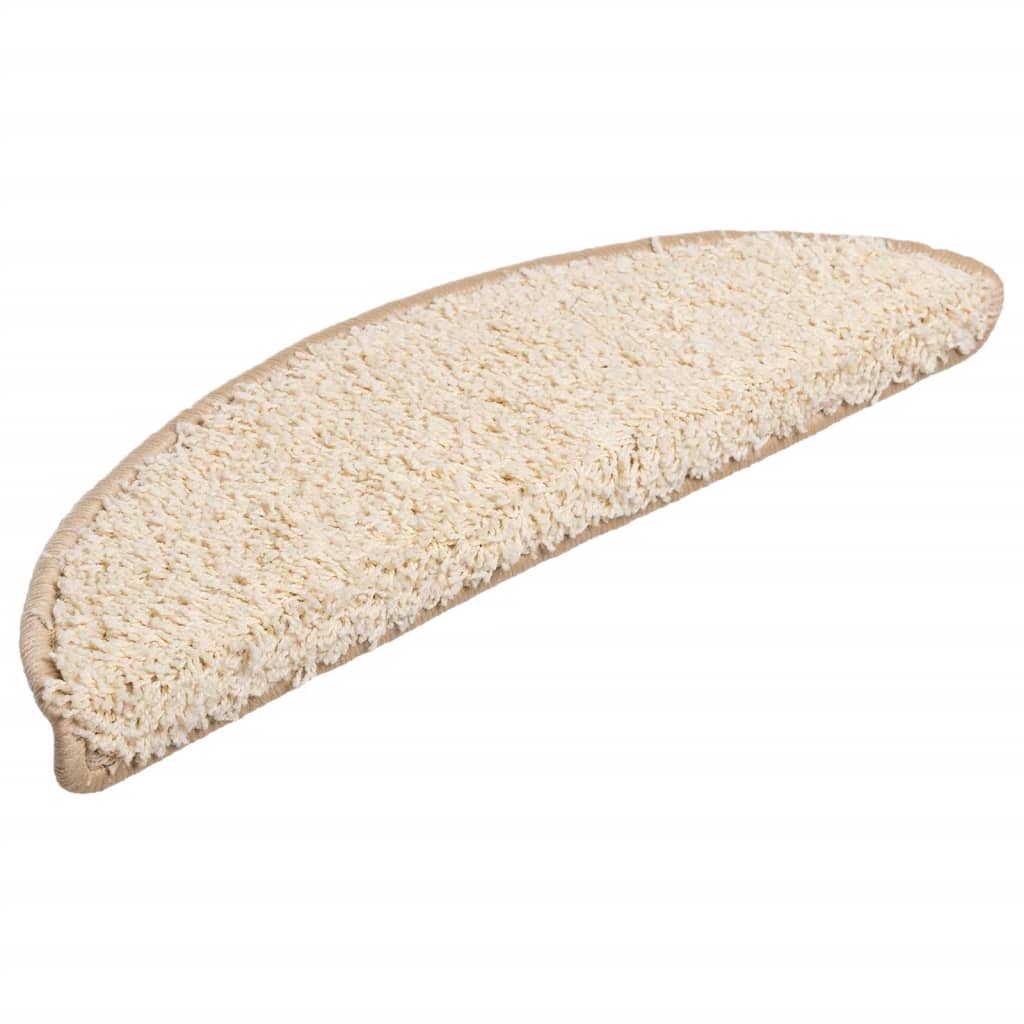 Prostirke za stepenice 10 kom 56x17x3 cm krem poluokrugle