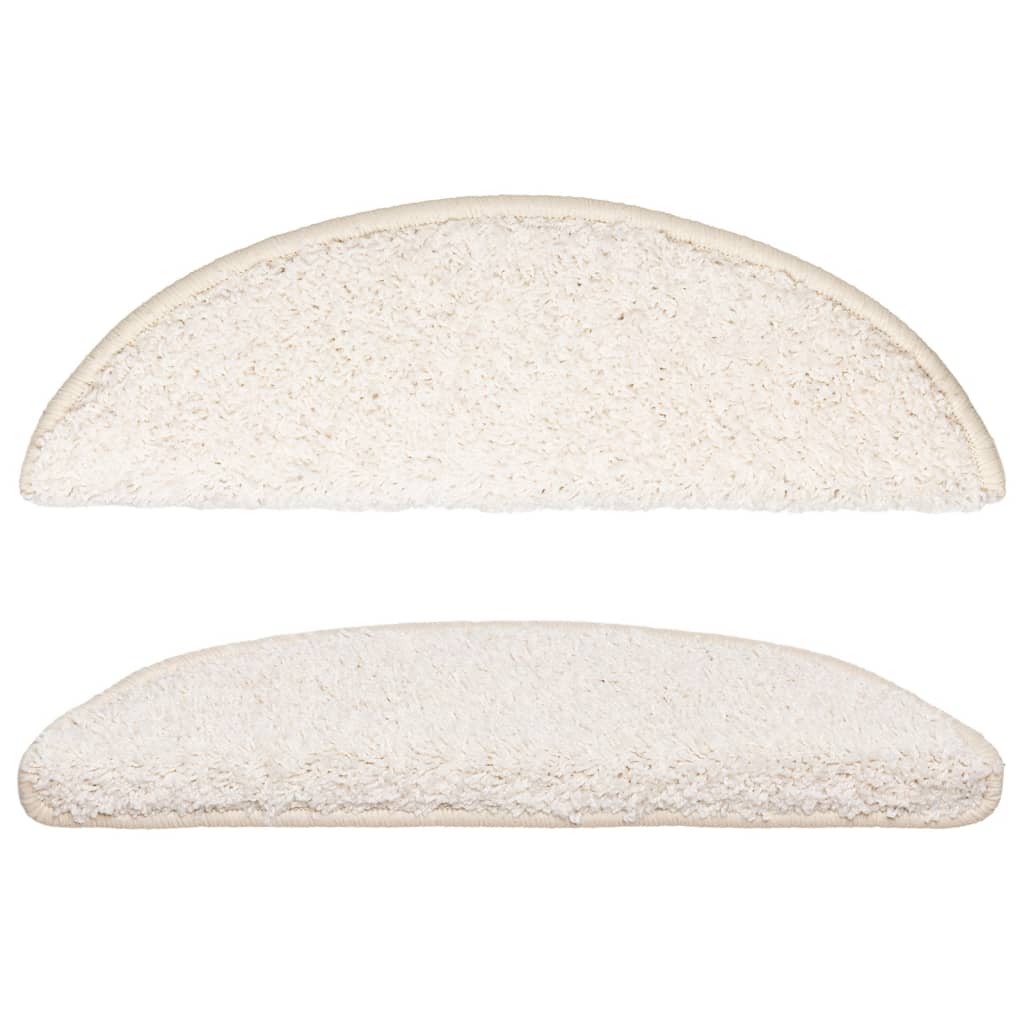 Prostirke za stepenice 10 kom 56x17x3 cm bijele poluokrugle