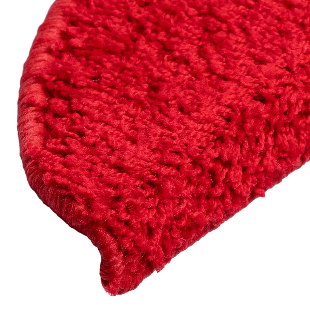 Prostirke za stepenice 10 kom 56x17x3 cm crvene poluokrugle