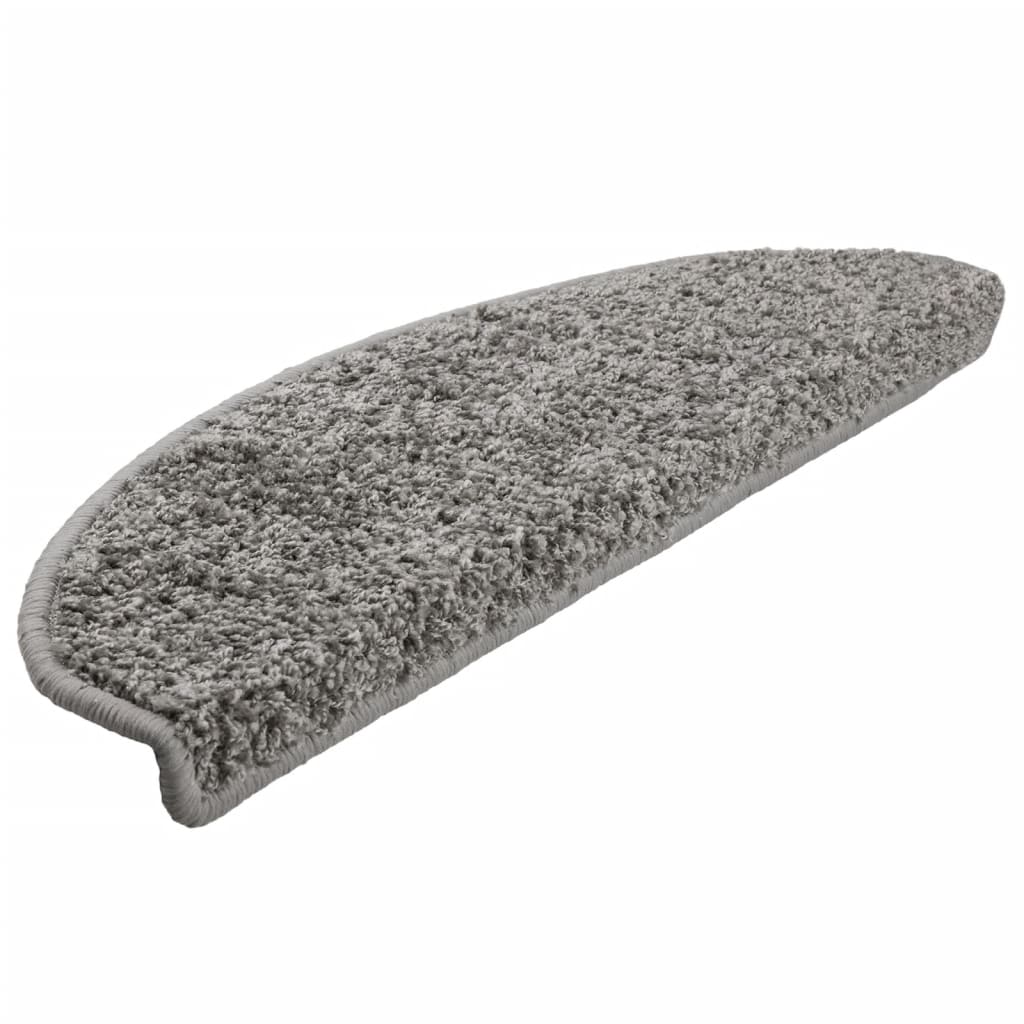 Prostirke za stepenice 10 kom 65x21x4 cm sive poluokrugle velike