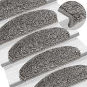 Prostirke za stepenice 10 kom 65x21x4 cm sive poluokrugle velike