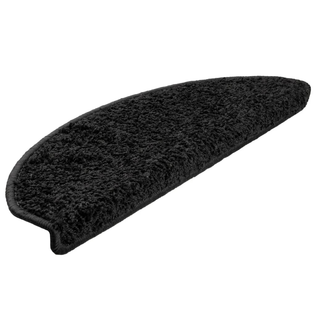 Prostirke za stepenice 10 kom 65x21x4 cm Crne poluokrugle velike
