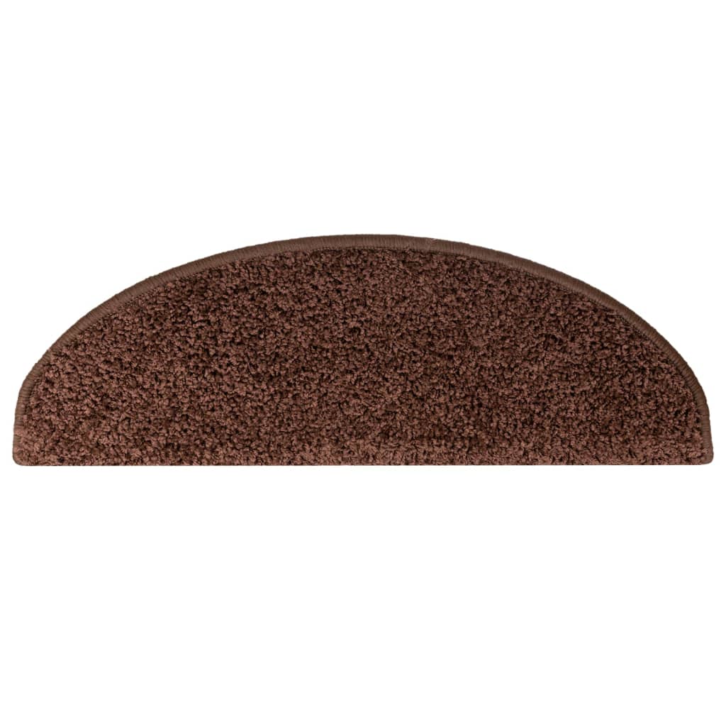 Prostirke za stepenice 10 kom 65x21x4 cm Smeđe poluokrugle velike