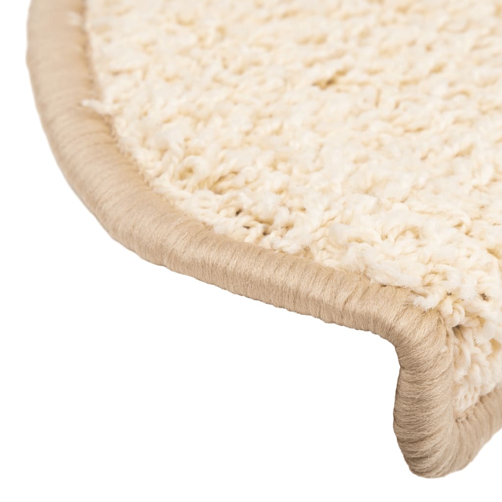 Prostirke za stepenice 10 kom 65x21x4 cm krem poluokrugle velike