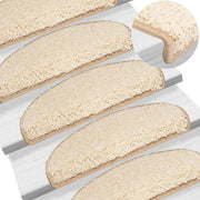 Prostirke za stepenice 10 kom 65x21x4 cm krem poluokrugle velike
