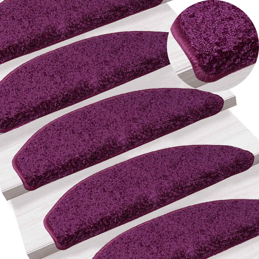 Prostirke za stepenice 10 kom 65x21x4 cm ljubičaste poluokrugle velike