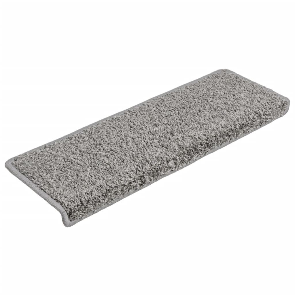 Prostirke za stepenice 10 kom 65x21x4 cm sive s pravokutnim rubom