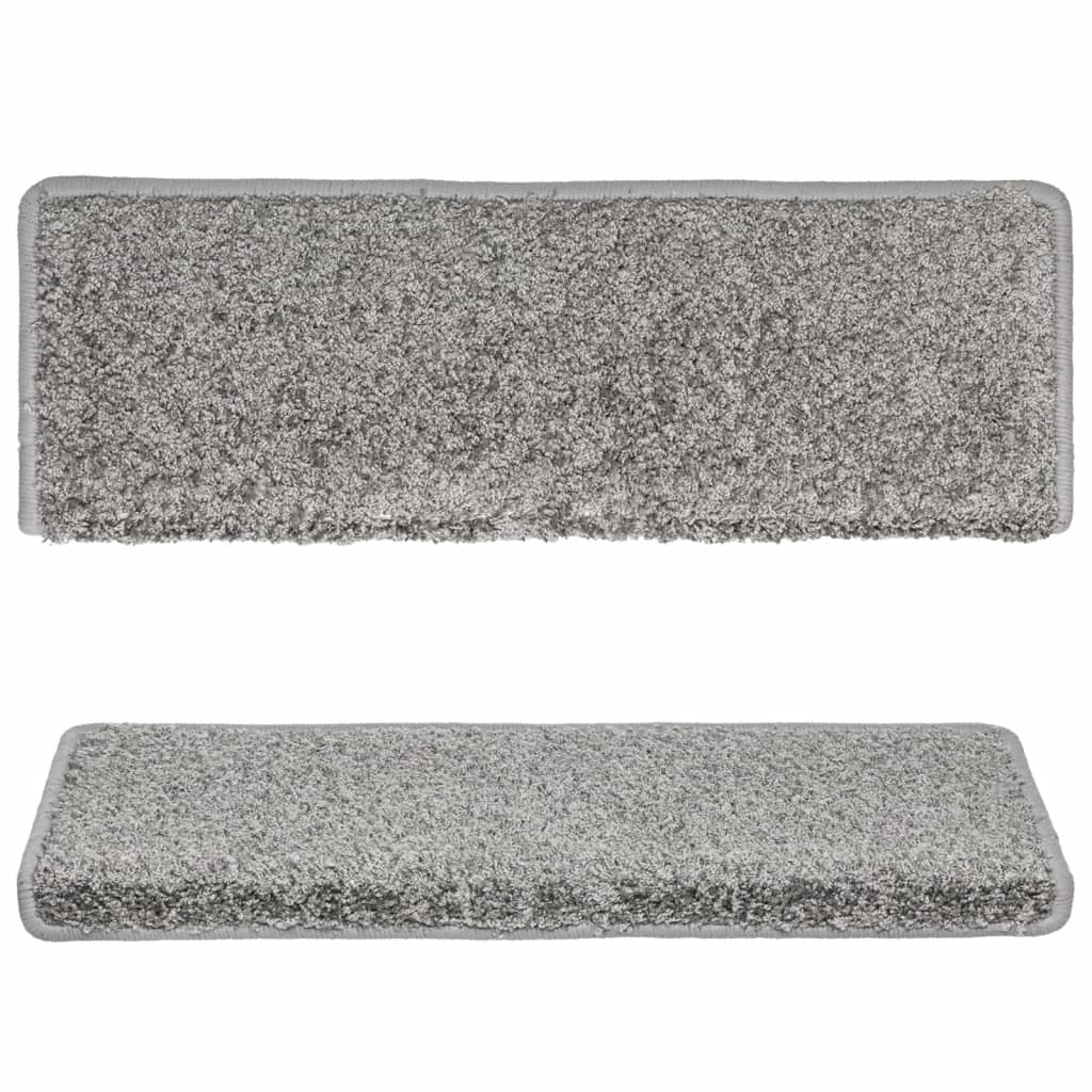 Prostirke za stepenice 10 kom 65x21x4 cm sive s pravokutnim rubom