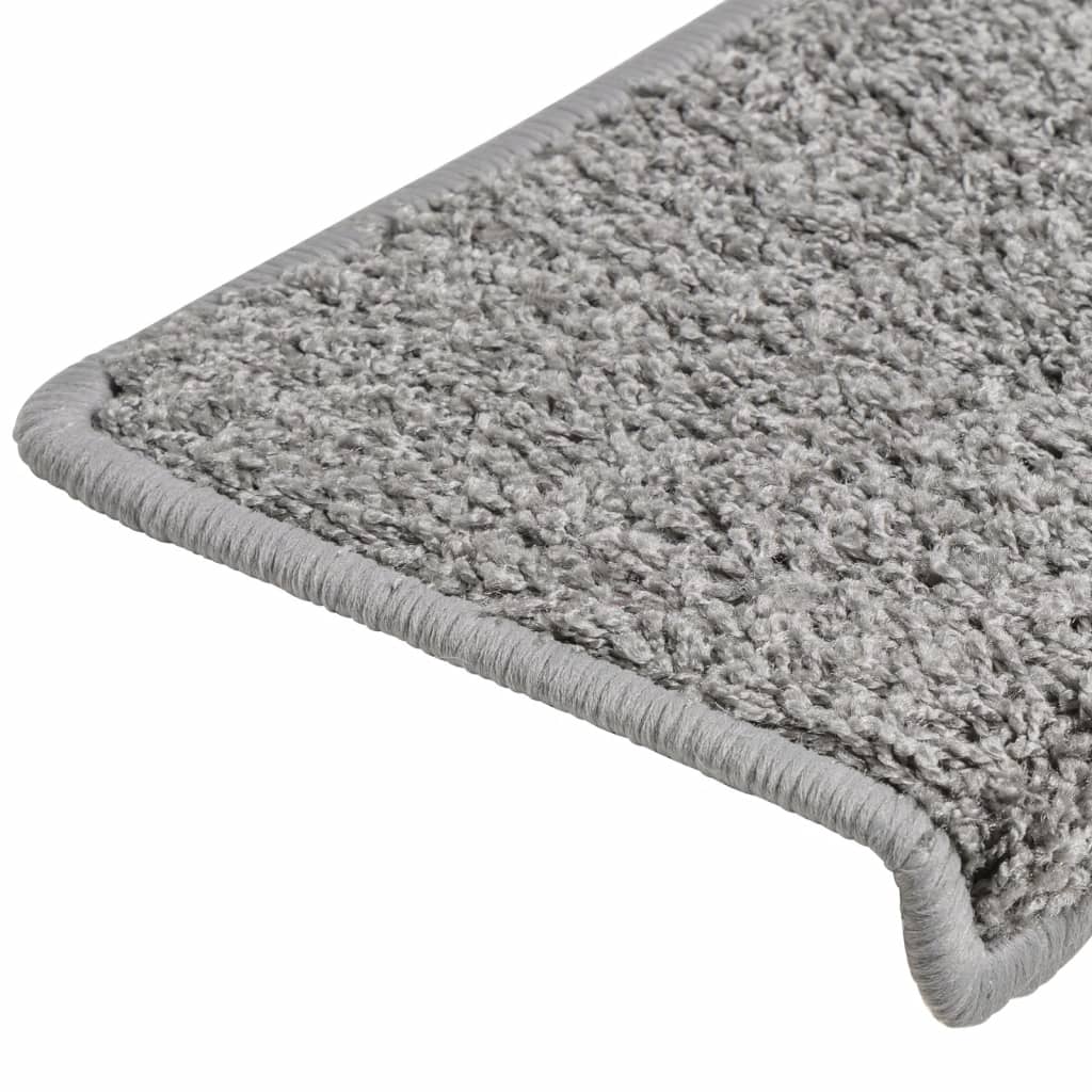 Prostirke za stepenice 10 kom 65x21x4 cm sive s pravokutnim rubom