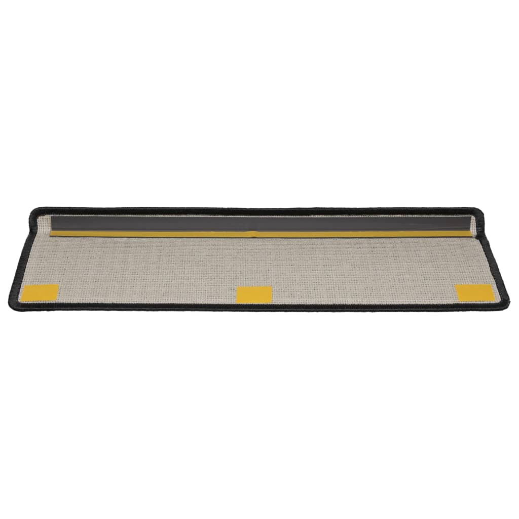 Prostirke za stepenice 10 kom 65x21x4 cm Crne s pravokutnim rubom