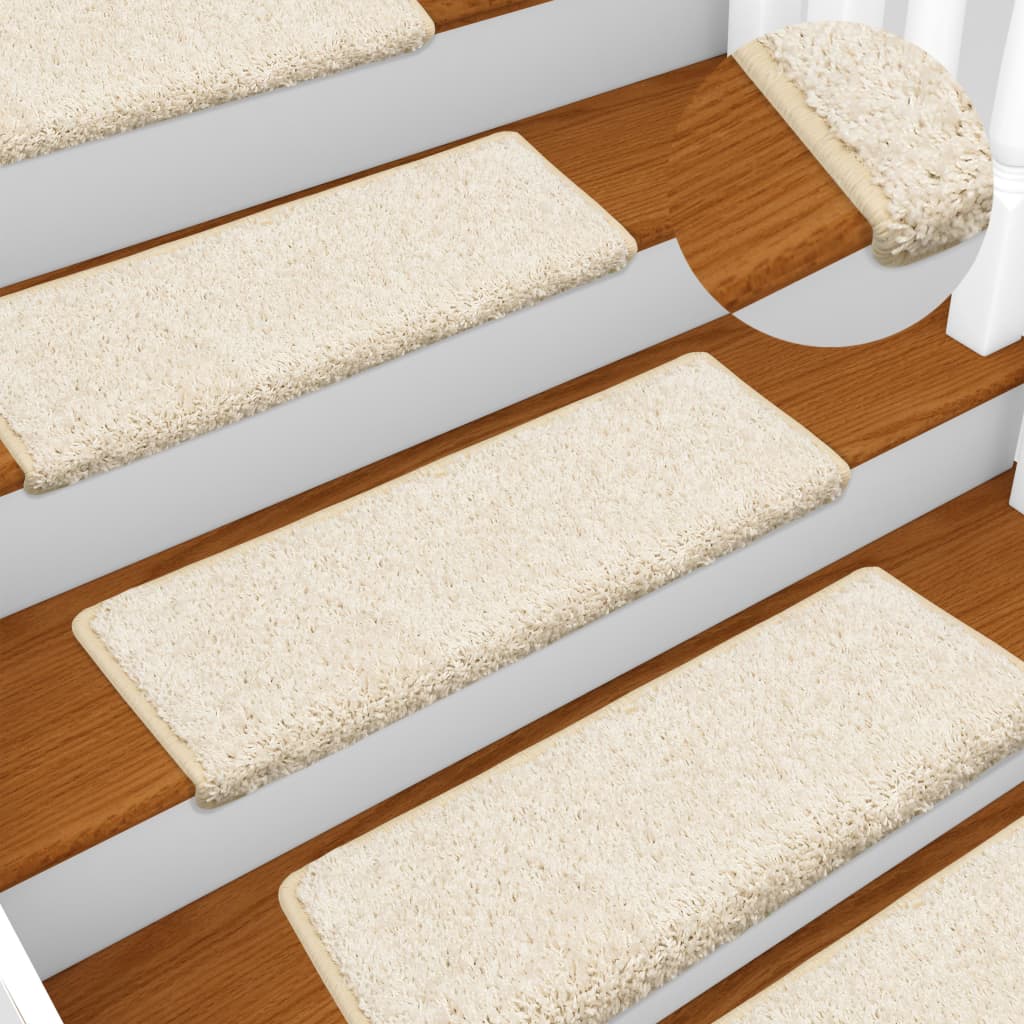 Prostirke za stepenice 10 kom 65x21x4 cm bijele pravokutne rubove