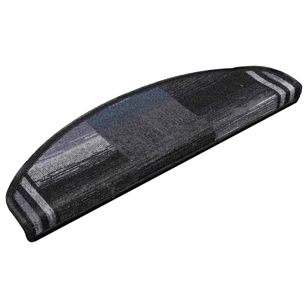 Otirači za stepenice samoljepljivi 10 kom 65x21x4 cm crno-sivi