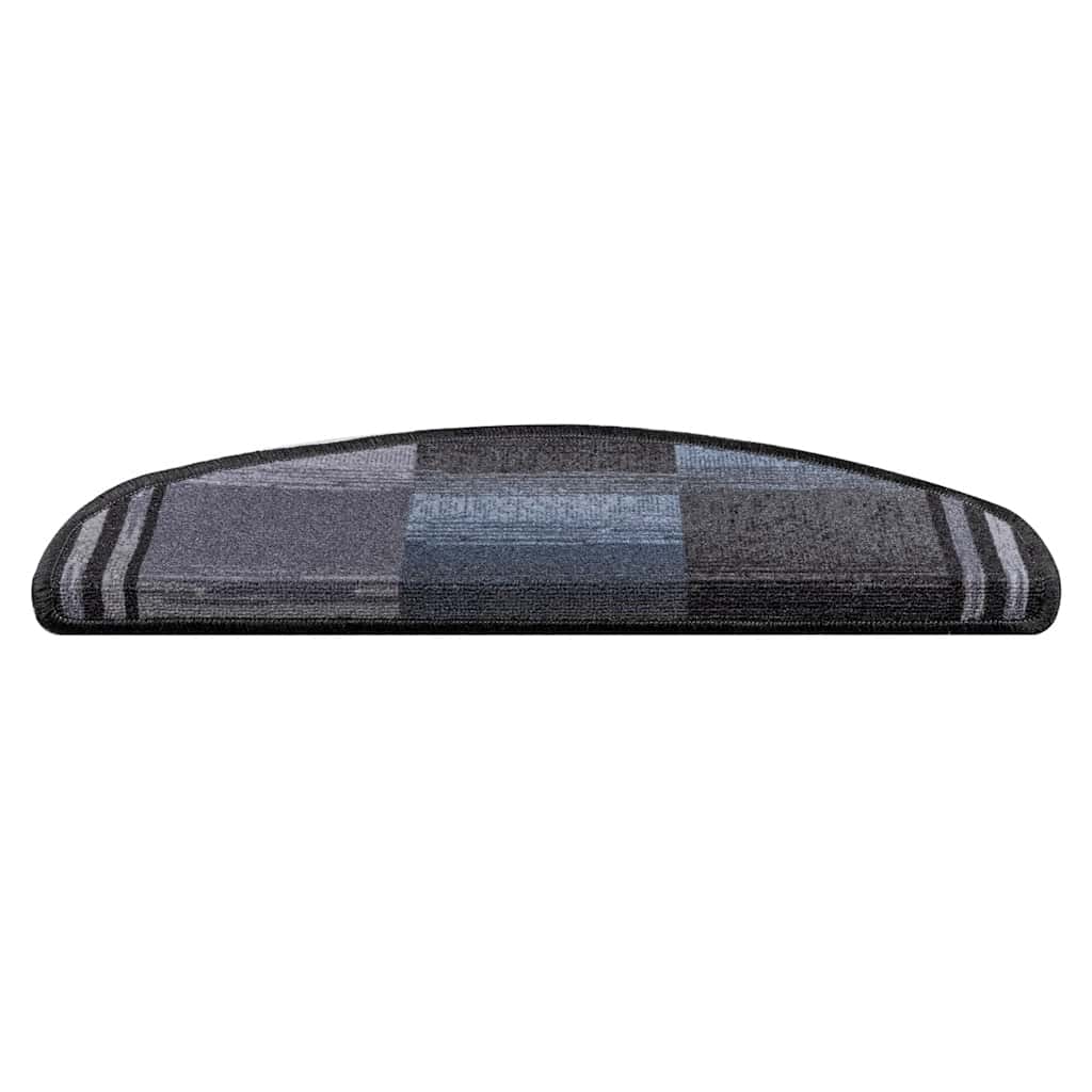 Otirači za stepenice samoljepljivi 10 kom 65x21x4 cm crno-sivi