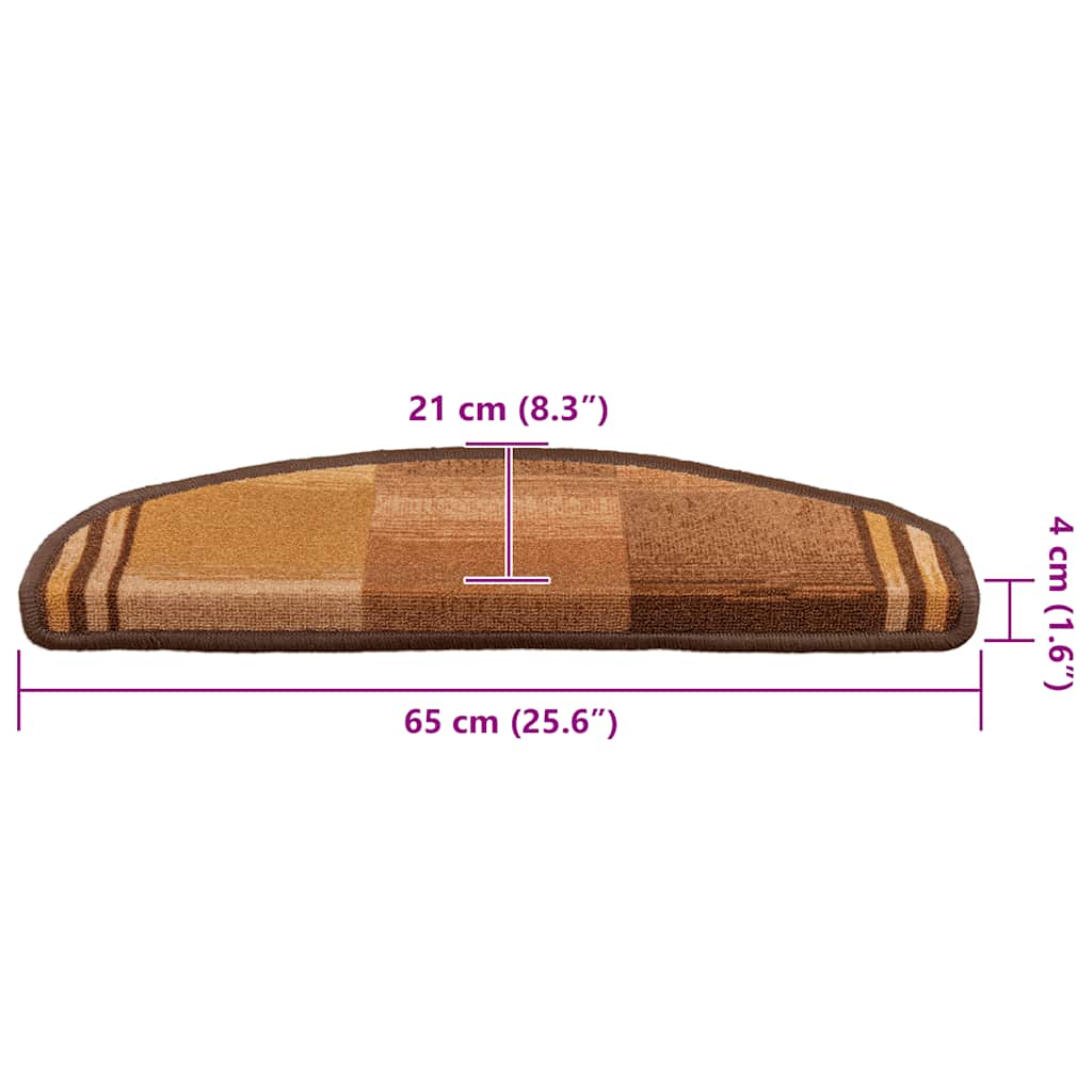 Otirači za stepenice samoljepljivi 5 kom 65x21x4 cm smeđi