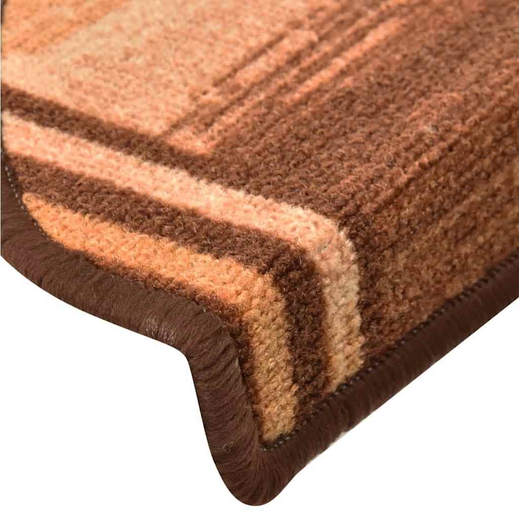 Otirači za stepenice samoljepljivi 10 kom 65x21x4 cm smeđi