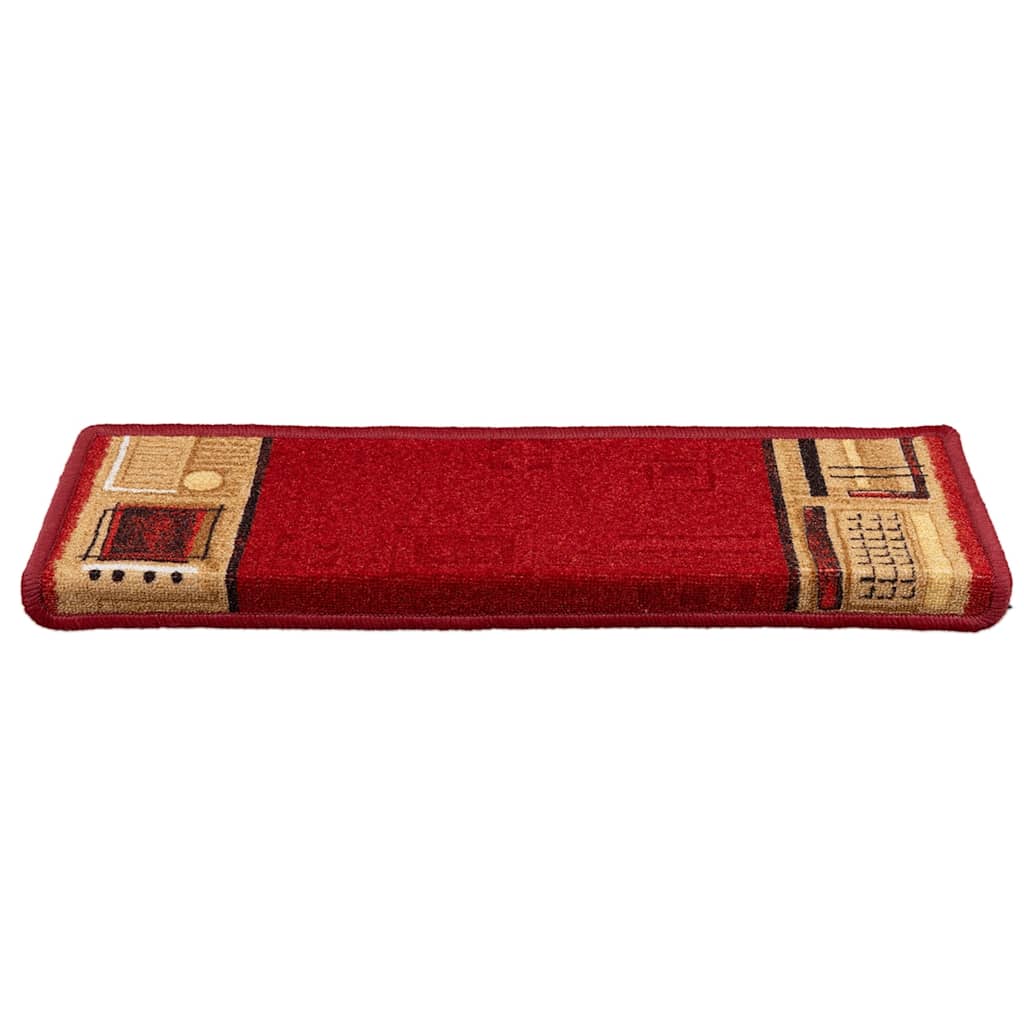 Otirači za stepenice samoljepljivi 10 kom 65x21x4 cm crveni