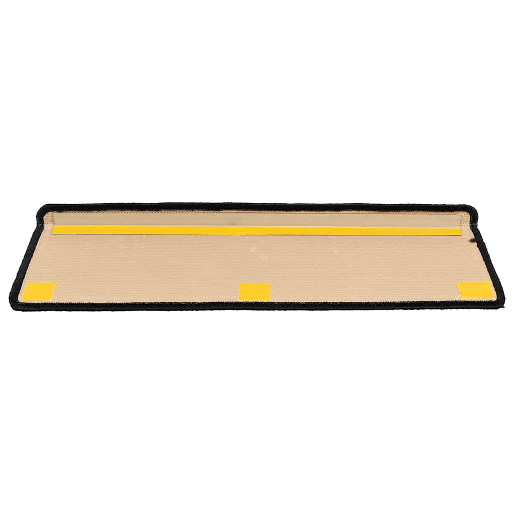 Otirači za stepenice samoljepljivi 10 kom 65x21x4 cm crno-sivi