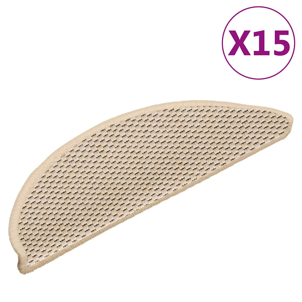Samoljepljivi otirači za stepenice 15 kom 56x17x3 cm berber