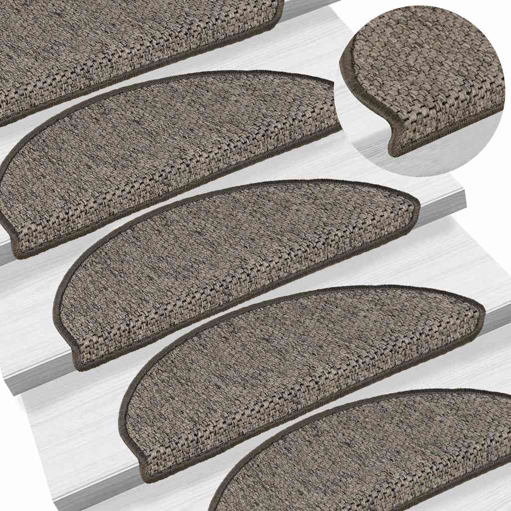 Samoljepljivi otirači za stepenice 15 kom 65x21x4 cm sivi/bež