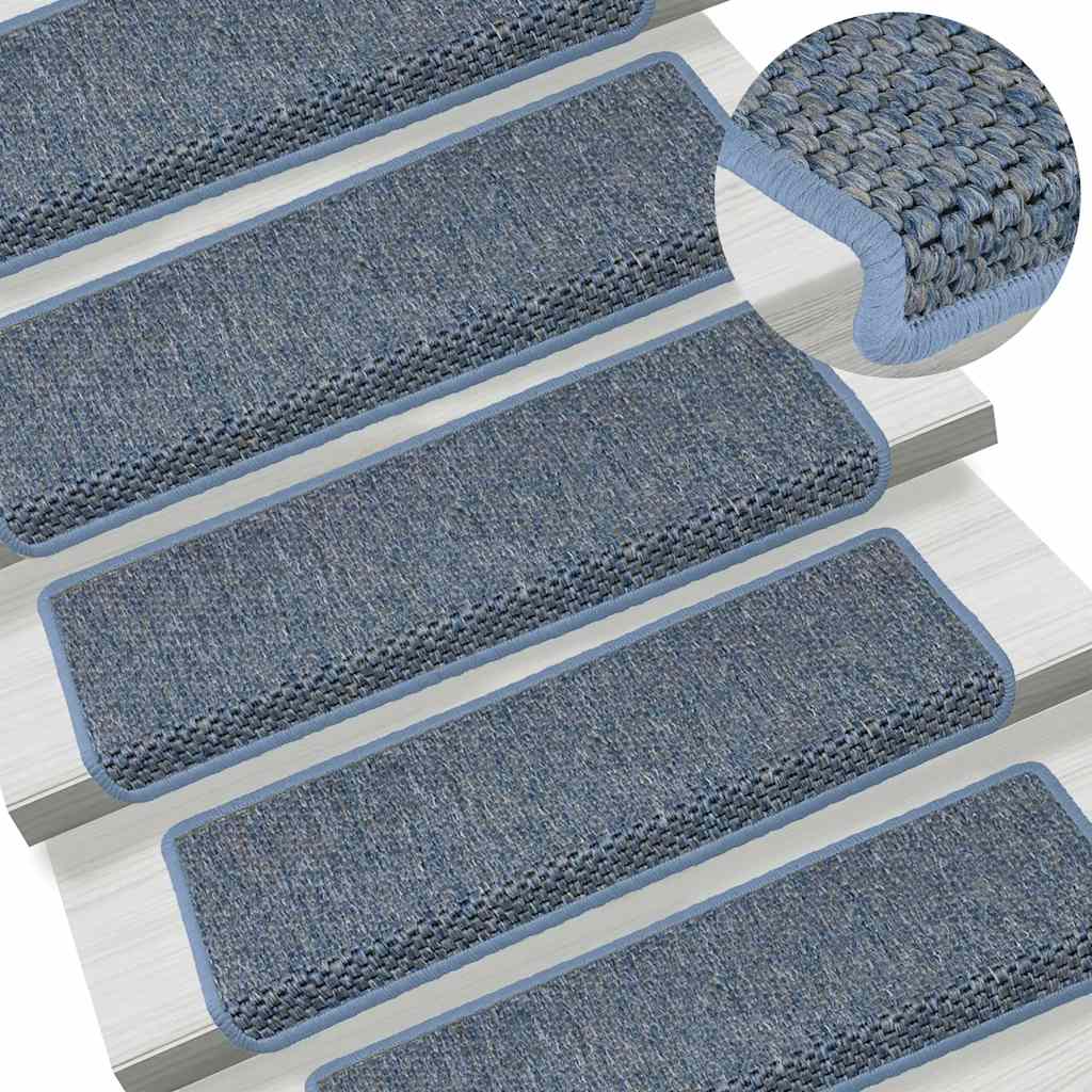 Samoljepljivi otirači za stepenice 15 kom 65x21x4 cm plavi