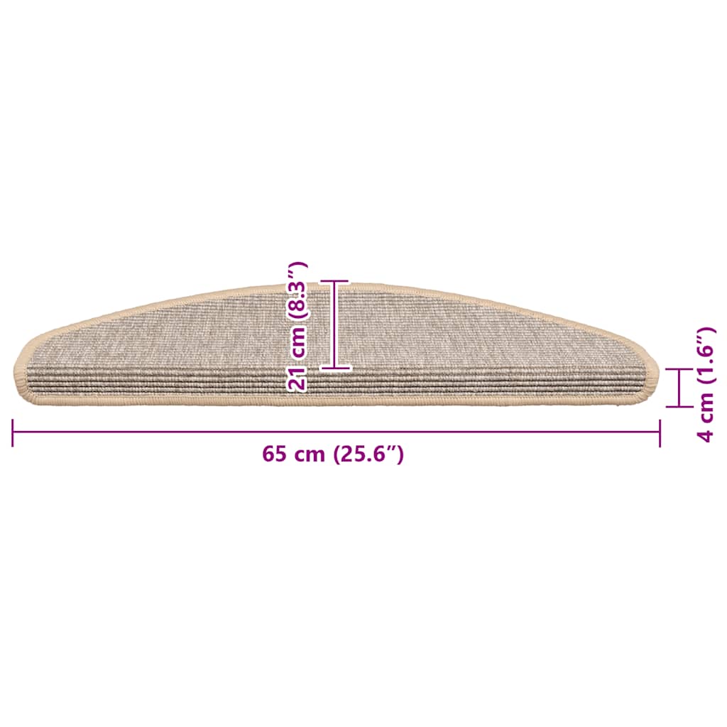 Prostirke za stepenice 15 kom 65x21x4 cm srebrne poluokrugle velike