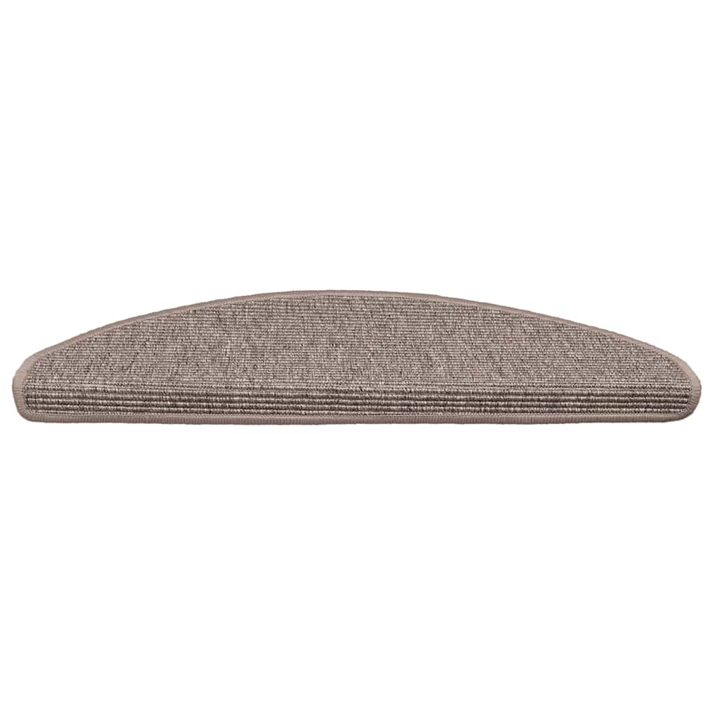 Prostirke za stepenice 15 kom 65x21x4 cm tamno bež poluokrugle velike