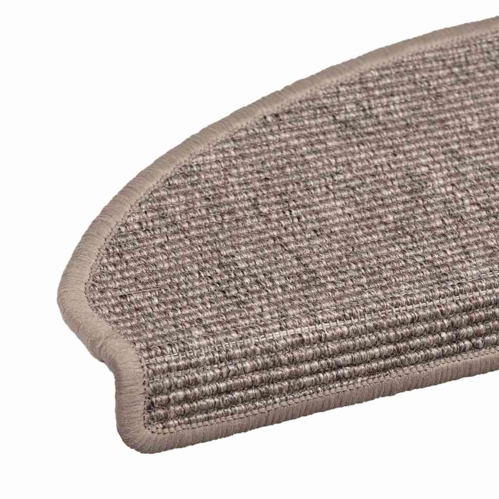 Prostirke za stepenice 15 kom 65x21x4 cm tamno bež poluokrugle velike