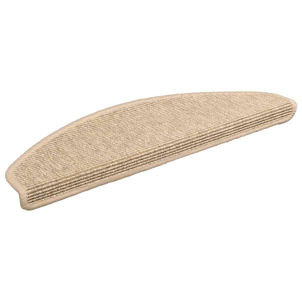 Prostirke za stepenice 15 kom 65x21x4 cm svijetlo bež poluokrugle velike