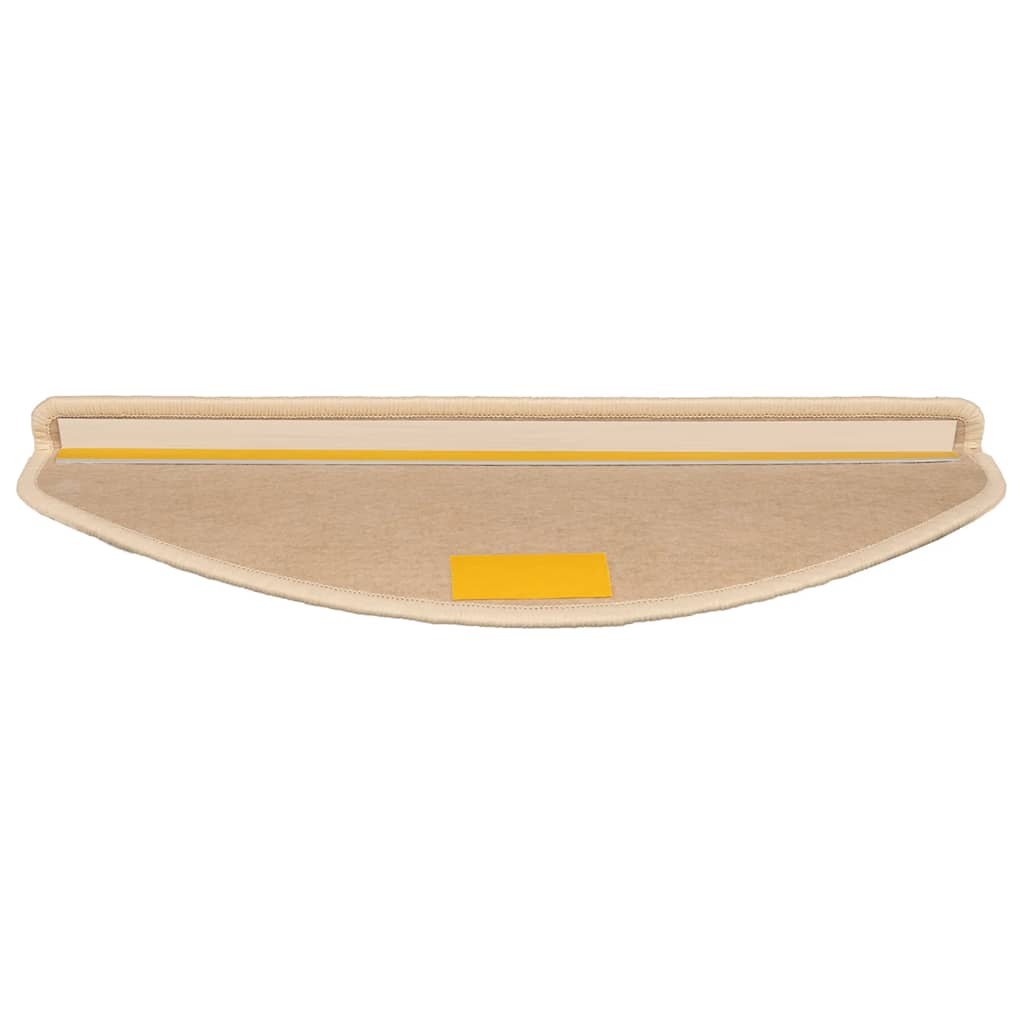 Prostirke za stepenice 15 kom 65x21x4 cm svijetlo bež poluokrugle velike
