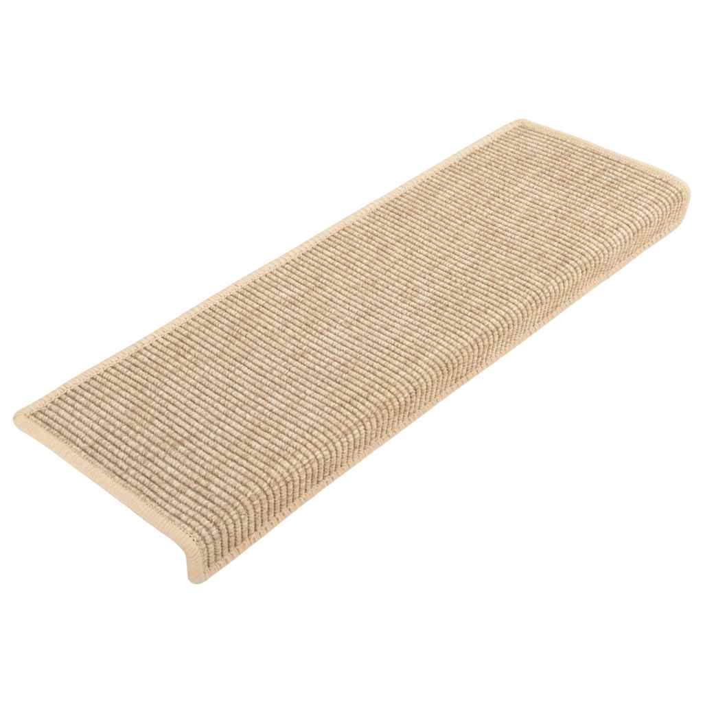 Prostirke za stepenice 15 kom 65x21x4 cm svijetlo bež pravokutni rub