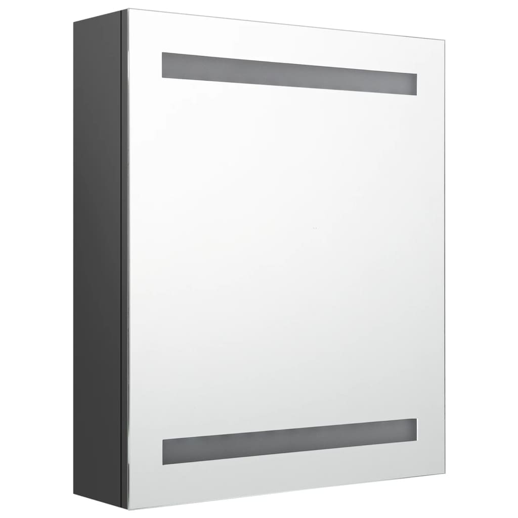 LED kupaonski ormarić s ogledalom sivi 50 x 14 x 60 cm