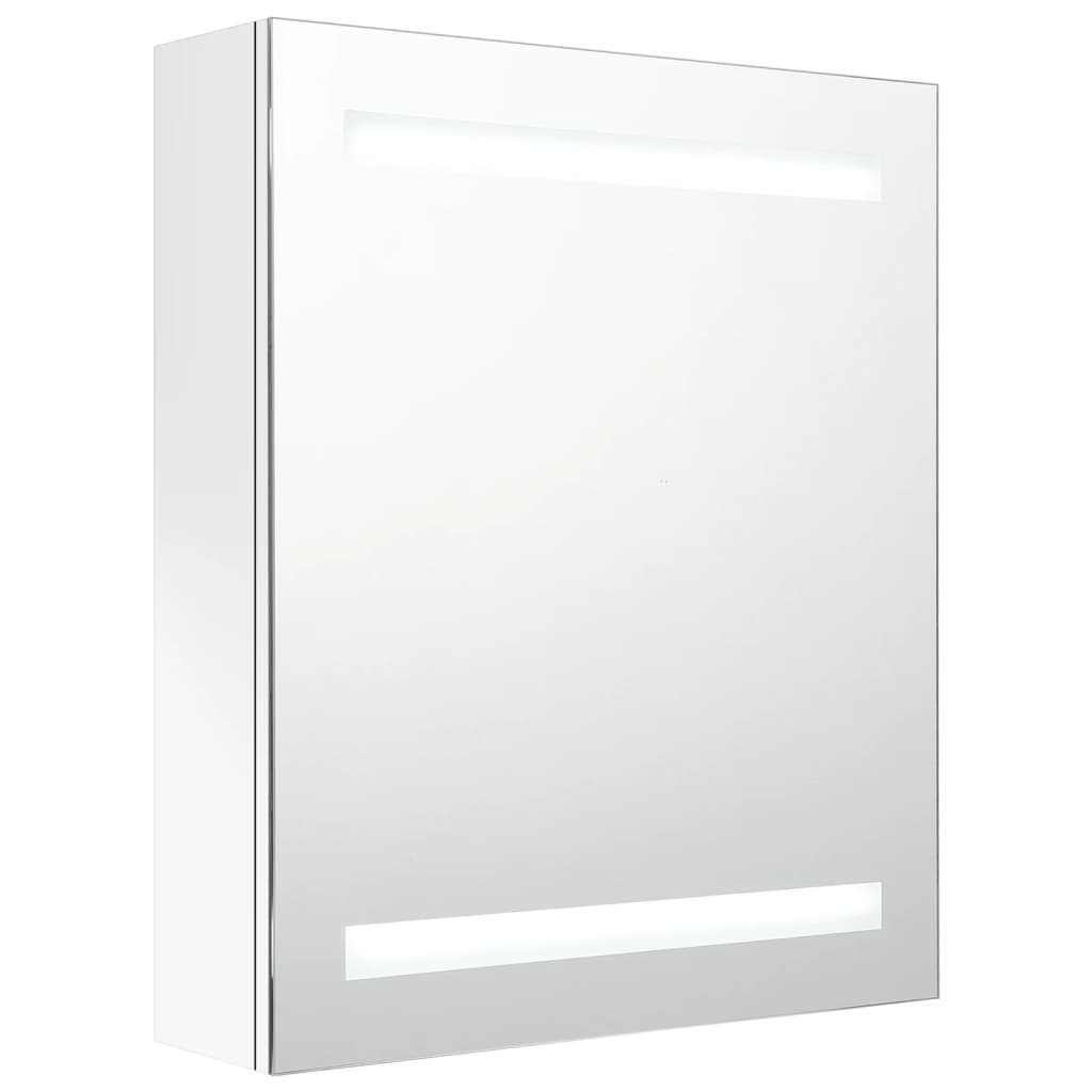 LED kupaonski ormarić s ogledalom sjajni bijeli 50 x 14 x 60 cm